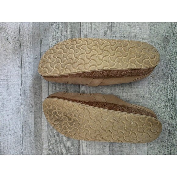 Birkenstock Buckley Size 39 Tan Suede Slip-On Clogs With Buckle & Cork Sole - Picture 5 of 5